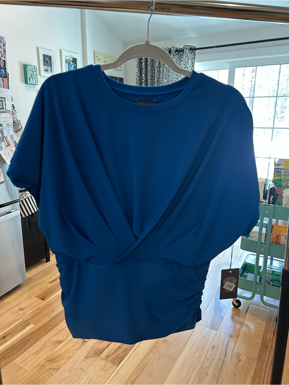 Vince Camuto Twist-Front Blouse in Royal Blue